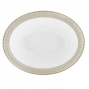 NWT Waterford Bone China Lismore Diamond Gold Vegetable Bowl Dish